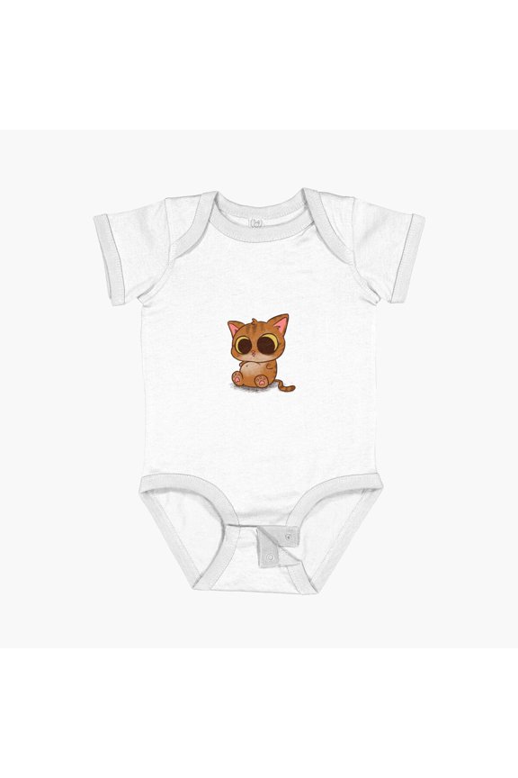 Fat Cat Mlep Short Sleeve Baby One-Piece, New Born, Baby Shower Gift, New Parents Gift