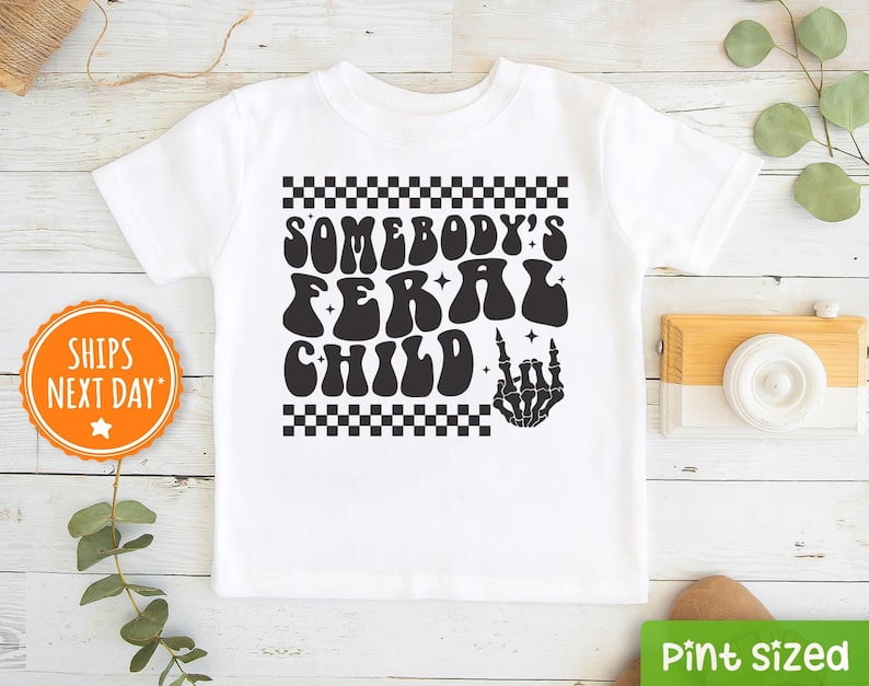Feral But Cute Junior s Graphic Baby Tee Sizes XS XXL