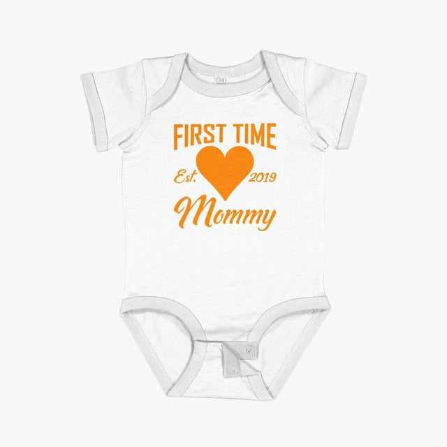 Luvly First Time Mommy Est 2019 | New Mom|Baby|Pregnancy Announcement| Short Sleeve Baby One-Piece, New Born, Baby Shower Gift, New Parents Gift