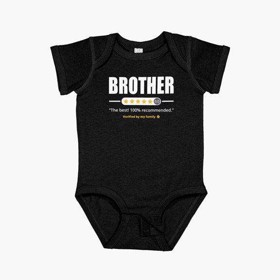 Luvly Five Stars Brother Short Sleeve Baby One-Piece, New Born, Baby Shower Gift, New Parents Gift
