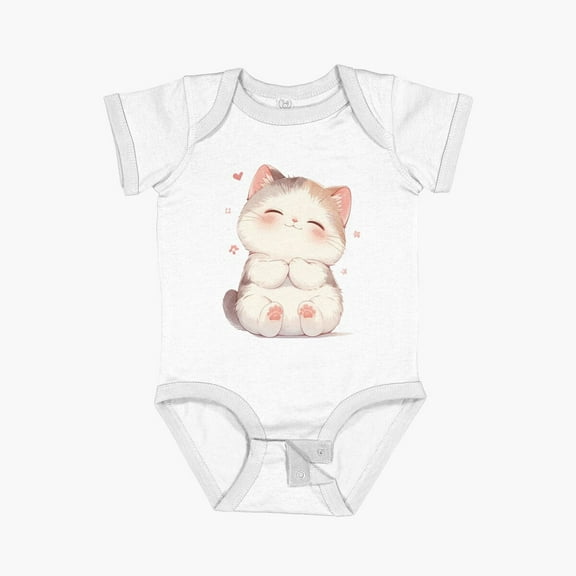 Luvly Fluff, Purr, Repeat! Short Sleeve Baby One-Piece, New Born, Baby Shower Gift, New Parents Gift