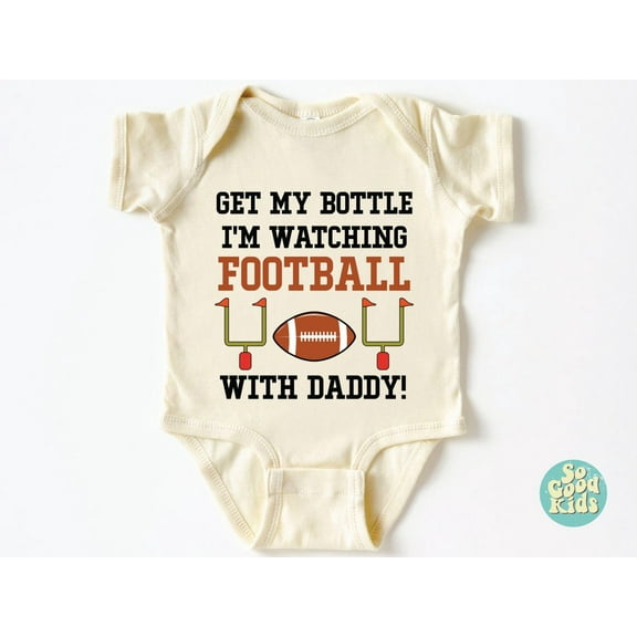 Luvly Football Bodysuit, Football With Daddy Bodysuit, Sports Shirt Football Baby Shower Gift, Football Season Bodysuit, Get My Bottle Tshirt, New Born, Baby Shower Gift, New Parents Gift