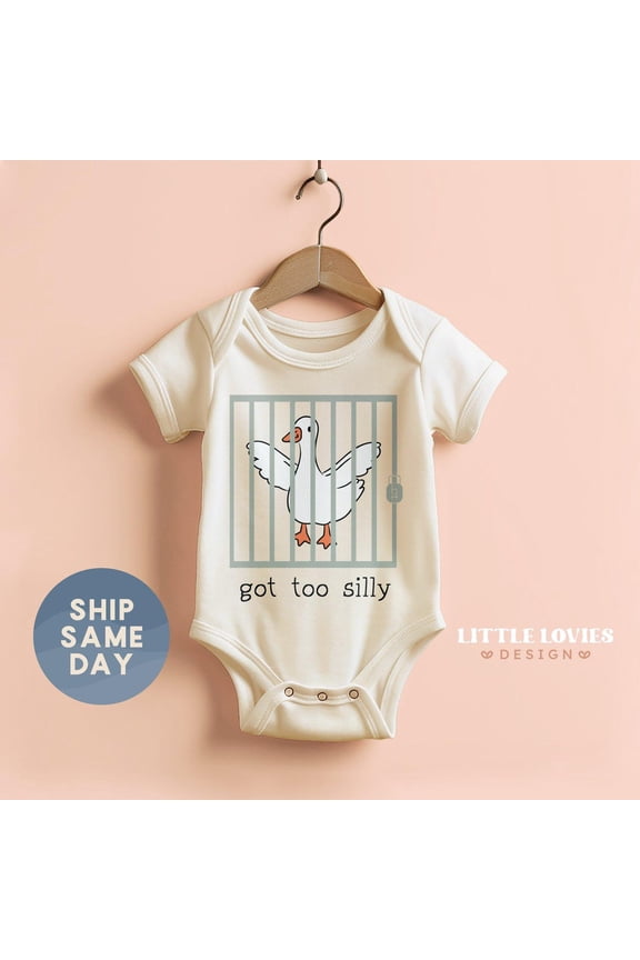Funny Goose Baby Onesies® Brand, Silly Goose Outfit, Cute Animal Bodysuit, Baby Shower Gift, Gender Neutral Baby Clothes(Ca-Tre145), New Born, Baby Shower Gift, New Parents Gift