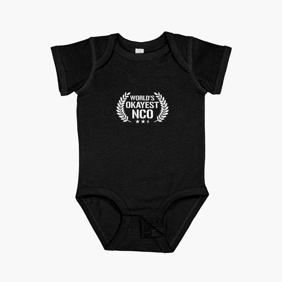 Luvly Funny Military Veteran Shirts Worlds Okayest Nco Gifts Short Sleeve Baby One-Piece, New Born, Baby Shower Gift, New Parents Gift