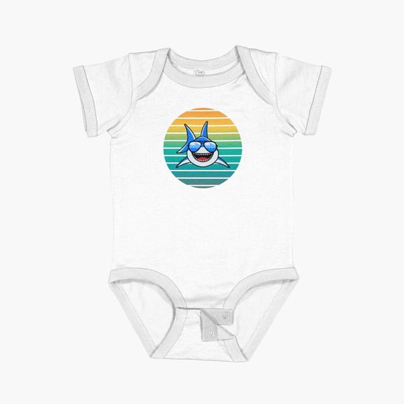 Luvly Funny Shark Shirt Short Sleeve Baby One-Piece, New Born, Baby Shower Gift, New Parents Gift
