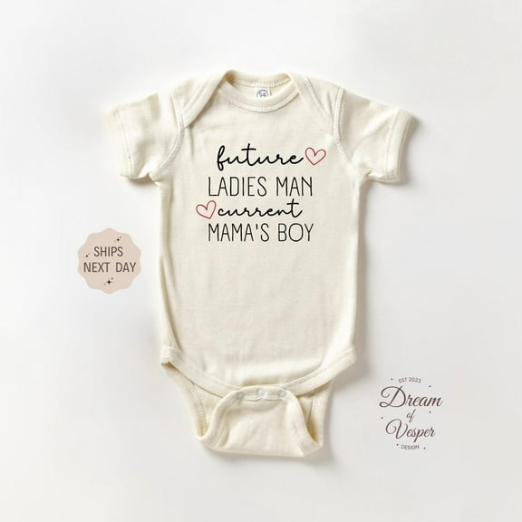 Luvly Future Ladies Man Current Mama'S Boy, Valentines Baby Bodysuit, Cute Mother'S Day, Funny Valentine'S Baby, Baby Gift, New Born, Baby Shower Gift, New Parents Gift