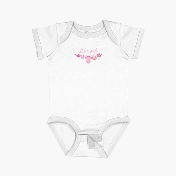 Luvly Gender Reveal It’S A Girl - Pink Short Sleeve Baby One-Piece, New Born, Baby Shower Gift, New Parents Gift