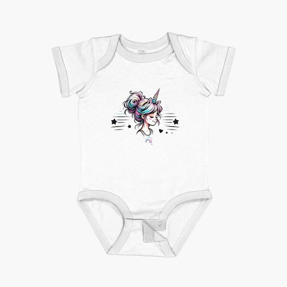 Luvly Girl'S Love For Unicorns - Casual Everyday Style Short Sleeve Baby One-Piece, New Born, Baby Shower Gift, New Parents Gift
