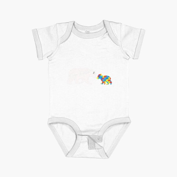 Luvly Girls Big Sister Bear Autistic Autism Awareness Short Sleeve Baby One-Piece, New Born, Baby Shower Gift, New Parents Gift