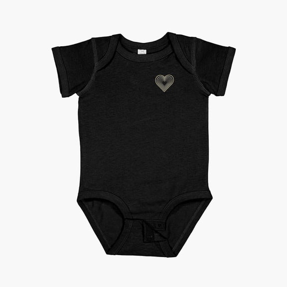 Luvly Gold And Silver Heart Short Sleeve Baby One-Piece, New Born, Baby Shower Gift, New Parents Gift