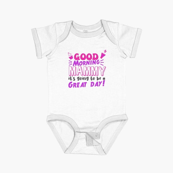 Luvly Good Morning Mammy! Short Sleeve Baby One-Piece, New Born, Baby Shower Gift, New Parents Gift