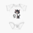thumbnail image 1 of Luvly Good Morning, Night Shift Cat - Funny Cat Light T-Shirt Short Sleeve Baby One-Piece, New Born, Baby Shower Gift, New Parents Gift, 1 of 3
