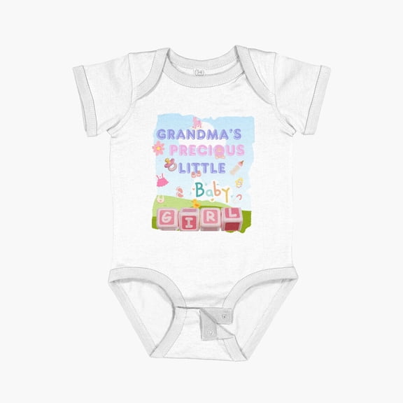 Luvly Grandmas Precious Little Girl Short Sleeve Baby One-Piece, New Born, Baby Shower Gift, New Parents Gift