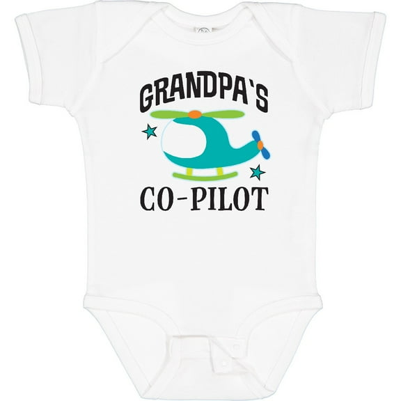 Luvly Grandpas Co-Pilot Grandson Baby Bodysuit Pilot Future Grandpa Boys, New Born, Baby Shower Gift, New Parents Gift