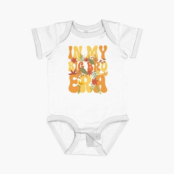 Luvly Groovy In My Big Bro Era Brother Matching Outfits Boys Fall Autumn Leaves Short Sleeve Baby One-Piece, New Born, Baby Shower Gift, New Parents Gift