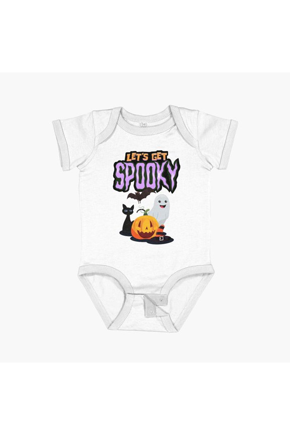Halloween Ghostly Cat Spooky Short Sleeve Baby One-Piece, New Born, Baby Shower Gift, New Parents Gift