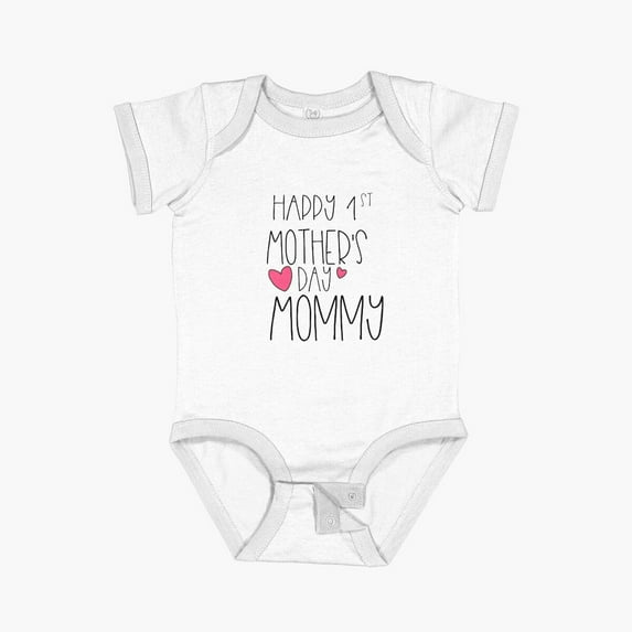 Luvly Happy 1St Mother'S Day New Mommy First 2020 Short Sleeve Baby One-Piece, New Born, Baby Shower Gift, New Parents Gift