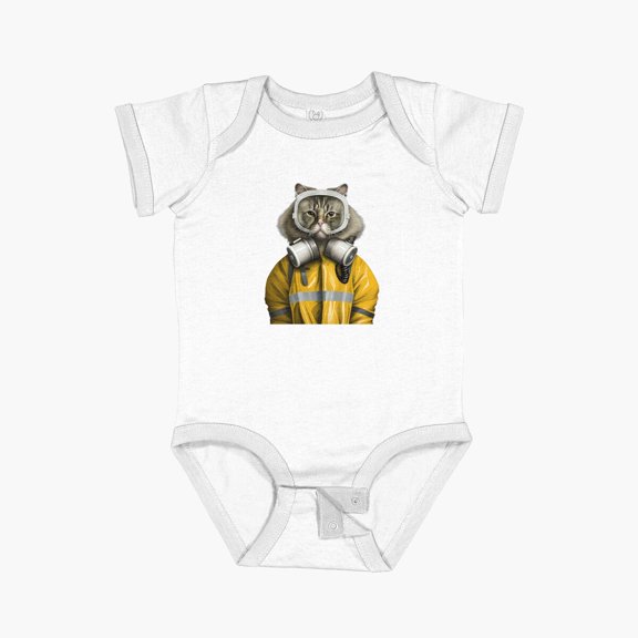 Luvly Hazmat Suit Short Sleeve Baby One-Piece, New Born, Baby Shower Gift, New Parents Gift