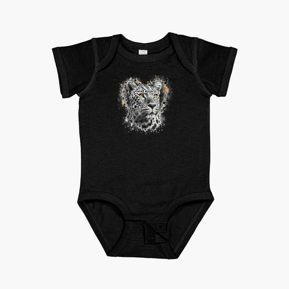 Luvly Heartfelt Panther Short Sleeve Baby One-Piece, New Born, Baby Shower Gift, New Parents Gift