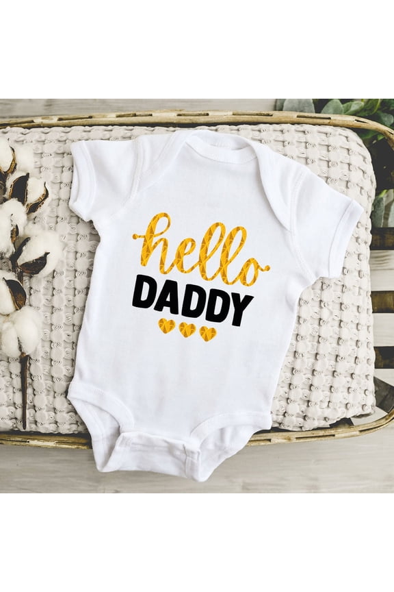 Hello Daddy Onesies®, Hi Daddy Onesies®, Pregnancy Announcement To Husband, Father'S Day, Surprise To Husband, New Dad Gift, Newborn , New Born, Baby Shower Gift, New Parents Gift