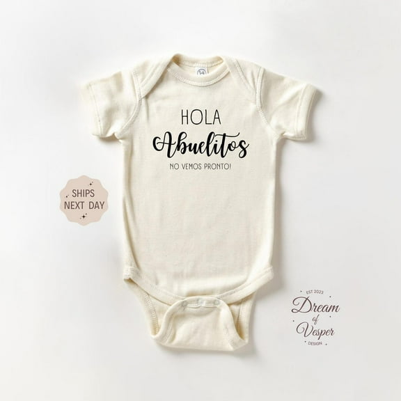 Luvly Hola Abuelitos No Vemos Pronto, Cute Spanish Pregnancy Announcement, Grandparents To Be Gift, Coming Soon Natural Bodysuit, New Born, Baby Shower Gift, New Parents Gift