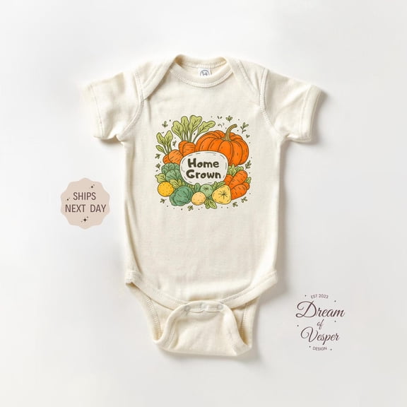 Luvly Home Grown Vegetable, Funny Newborn Bodysuit, Baby Shower Gift, Organic Garden Baby Bodysuit, Baby Announcement, Cute Gift, New Born, Baby Shower Gift, New Parents Gift