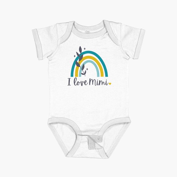 Luvly I Love Mimi | Boho Unisex Mimi Short Sleeve Baby One-Piece, New Born, Baby Shower Gift, New Parents Gift