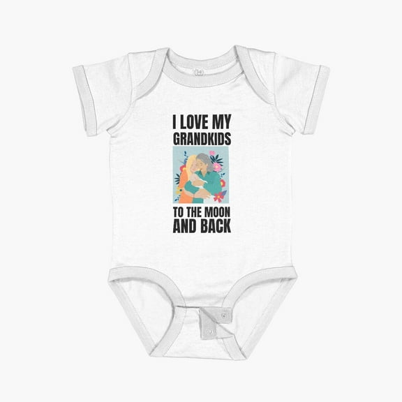 Luvly I Love My Grandkids To The Moon And Back Short Sleeve Baby One-Piece, New Born, Baby Shower Gift, New Parents Gift