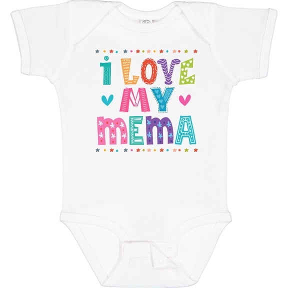 Luvly I Love My Mema Grandchildren Baby Bodysuit Grandchild One-Piece Infant, New Born, Baby Shower Gift, New Parents Gift