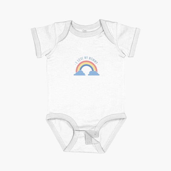 Luvly I Love My Mom Baby | Rainbow Short Sleeve Baby One-Piece, New Born, Baby Shower Gift, New Parents Gift