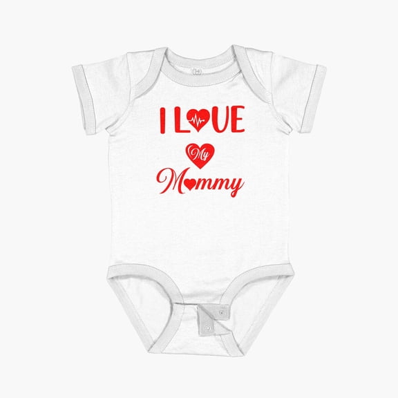 Luvly I Love My Mommy 2022 Red Heart With Wings Short Sleeve Baby One-Piece, New Born, Baby Shower Gift, New Parents Gift