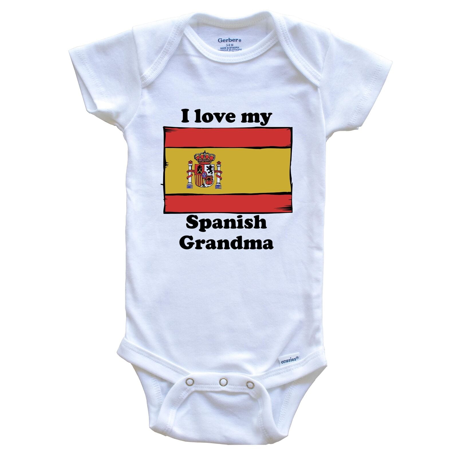 Luvly I Love My Spanish Grandma Spain Flag Grandchild One Piece Baby ...