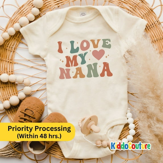Luvly I Love My Nana, Love My Nana Baby Bodysuit, Nana'S Baby, Nana Baby Bodysuit, I Love My Nana Baby Clothes, Nana Baby Outfit, New Born, Baby Shower Gift, New Parents Gift