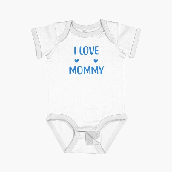 Luvly I Love You Mommy Heart Mom Boy Cute Mothers Day Short Sleeve Baby One-Piece, New Born, Baby Shower Gift, New Parents Gift
