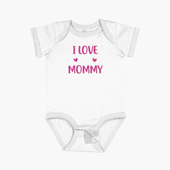Luvly I Love You Mommy Heart Mom Girl Cute Mothers Day Short Sleeve Baby One-Piece, New Born, Baby Shower Gift, New Parents Gift