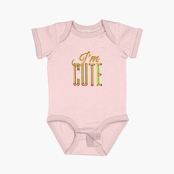 Luvly I'M Cute Short Sleeve Baby One-Piece, New Born, Baby Shower Gift, New Parents Gift
