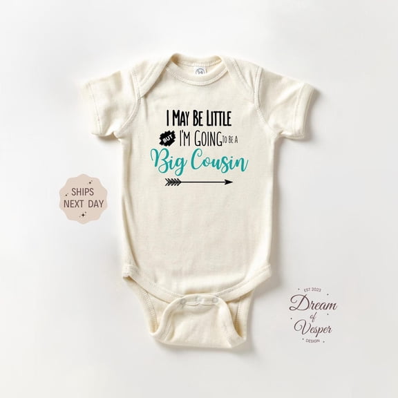 Luvly I May Be Little But I'M Going To Be A Big Cousin, Cute Baby, Big Cousin, New Cousin Baby Bodysuit, New Born, Baby Shower Gift, New Parents Gift