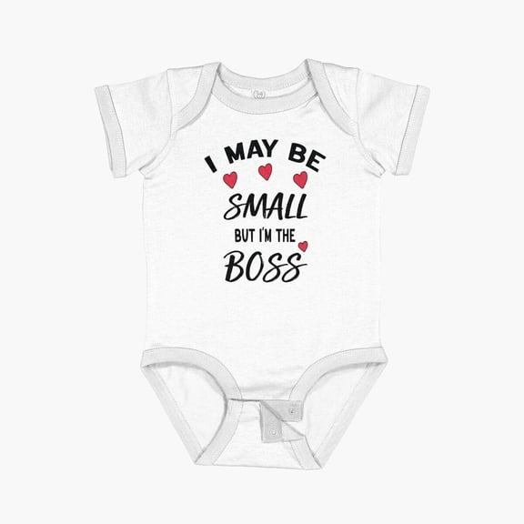 Luvly I May Be Small But I'M The Boss Short Sleeve Baby One-Piece, New Born, Baby Shower Gift, New Parents Gift