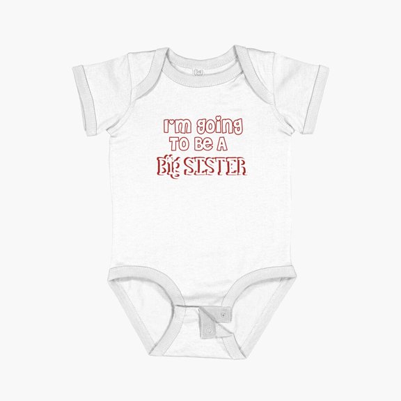 Luvly Im Going To Be A Big Sister Short Sleeve Baby One-Piece, New Born, Baby Shower Gift, New Parents Gift