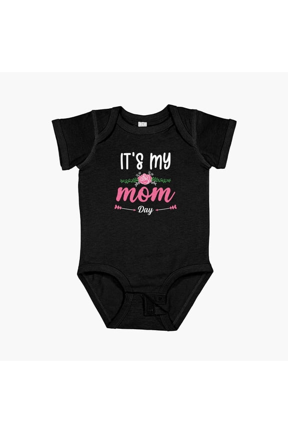 It'S My Mom Day: New Mother'S Day Gift For Mom With Flowers Short Sleeve Baby One-Piece, New Born, Baby Shower Gift, New Parents Gift