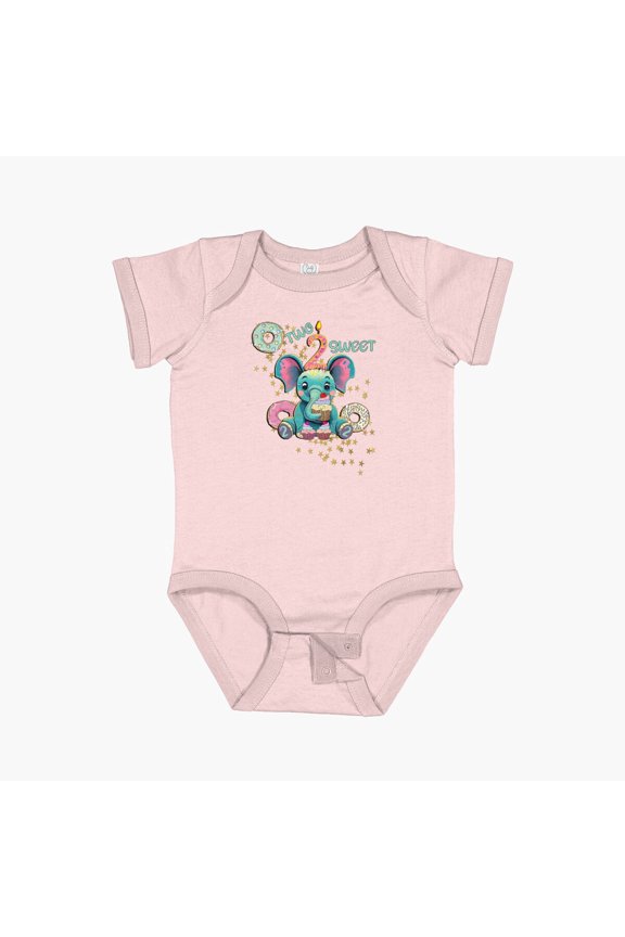 Kids Birthday Two Sweet Cute 2 Year Old Birthday Short Sleeve Baby One-Piece, New Born, Baby Shower Gift, New Parents Gift