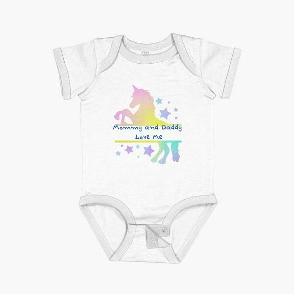 Luvly Kids Clothes - Mommy And Daddy Love Me Short Sleeve Baby One-Piece, New Born, Baby Shower Gift, New Parents Gift