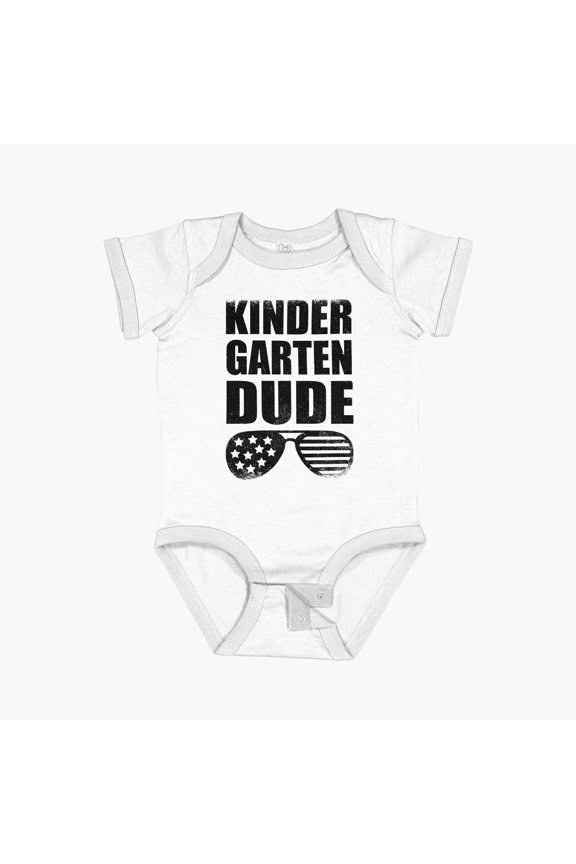 Kids Kindergarten Dude Back To School Short Sleeve Baby One-Piece, New Born, Baby Shower Gift, New Parents Gift