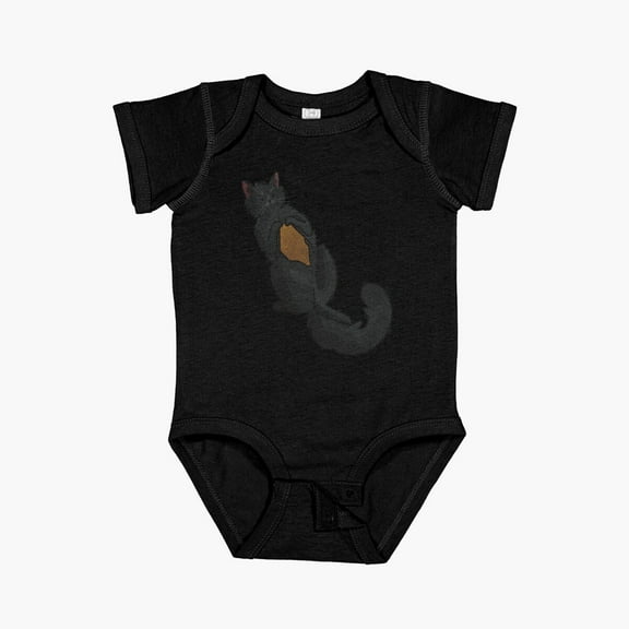 Luvly Knitting Black Cat Short Sleeve Baby One-Piece, New Born, Baby Shower Gift, New Parents Gift