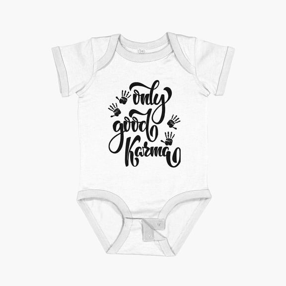 Luvly Only Good Karma Short Sleeve Baby One-Piece, New Born, Baby Shower Gift, New Parents Gift