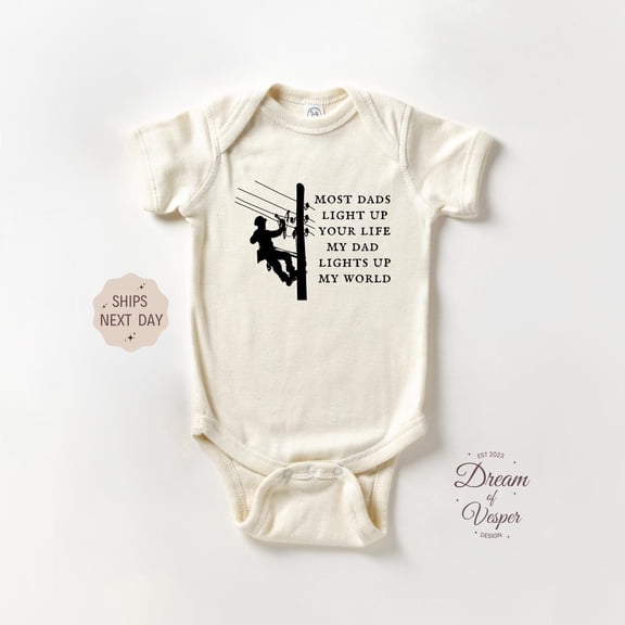 Luvly Lineman Baby, Powerlines Bodysuit, Cute Fathers Day Baby, Funny Baby, Newborn Baby Shower Gift, Power Grid , New Born, Baby Shower Gift, New Parents Gift