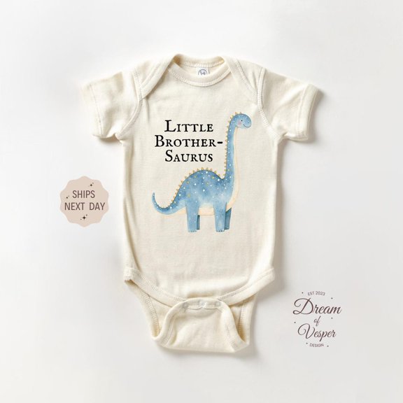 Luvly Little Brother-Saurus, Funny Baby Bodysuit, Cute Dinosaur Baby, Family Baby, Baby Shower Gift, Cute Natural , New Born, Baby Shower Gift, New Parents Gift