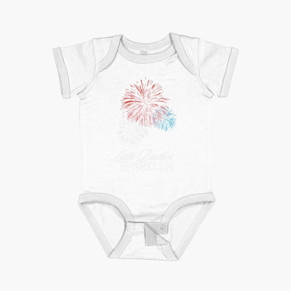 Luvly Little Brother Sparkler Short Sleeve Baby One-Piece, New Born, Baby Shower Gift, New Parents Gift