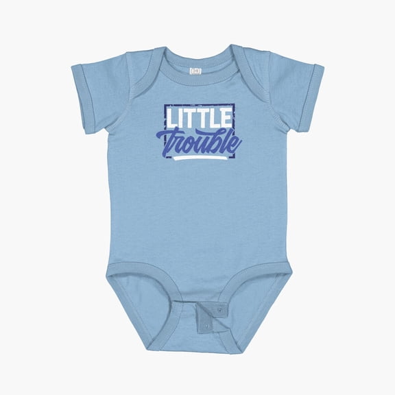 Luvly Little Brother T Shirt Little Trouble Short Sleeve Baby One-Piece, New Born, Baby Shower Gift, New Parents Gift