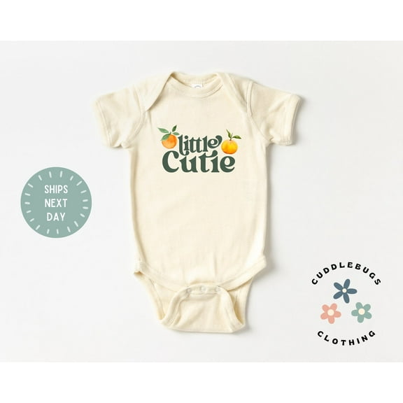 Luvly Little Cutie Baby Onsies® Brand Bodysuit - Fruit Baby Bodysuit - Food Lover - Orange Fruit - Natural Bodysuit - Baby Gift - New Baby, New Born, Baby Shower Gift, New Parents Gift